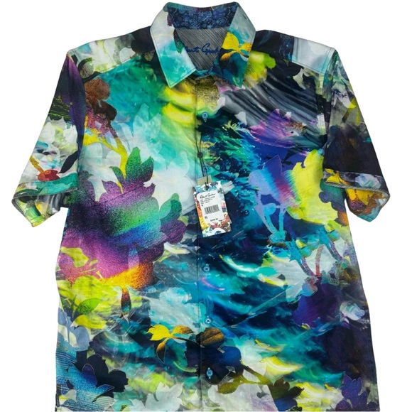 Robert Graham Tropical Storm Classic Fit Shirt Men's M - Picture 4 of 8